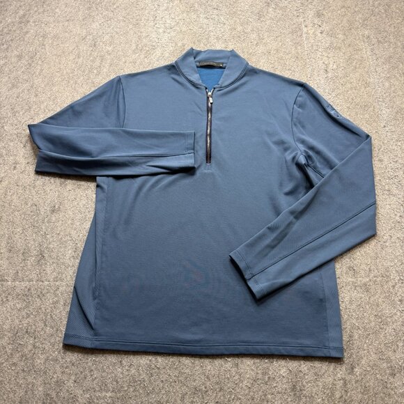 Greyson Siasconset 1/4 Zip Pullover Men M Blue Golf Performance Nylon Stretch - Picture 2 of 15